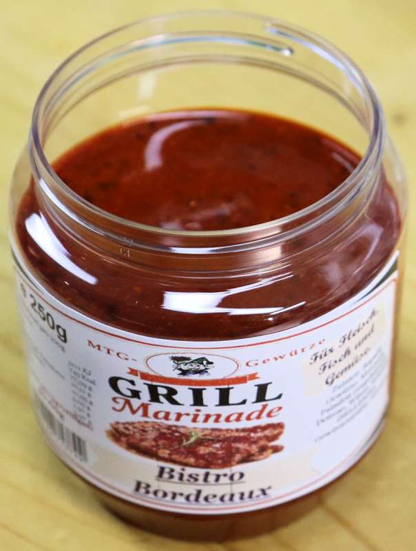 Marinade Bistro Bordeaux kaufen ✓ Würzige Grillmarinade mit Paprika, Kräutern und feiner Pfeffernote. Ideal für Fleisch, Geflügel und Gemüse.; MTG-Gewürze; Poltermühlenteich; Grüna